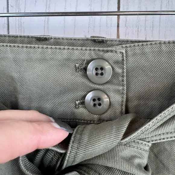 NWT Rails Olive Green Nola Military Utility Skirt Cotton Canvas Belt Size Medium - Picture 3 of 16